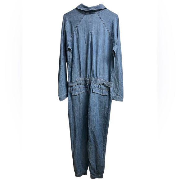 Prana Penderbrook Chambray Demin Jogger Jumpsuit SZ M - Picture 3 of 4
